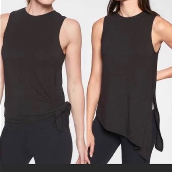 NWOT! ATHLETA Navy Cloudlight Asym / Side Tie Tank - L - Picture 3 of 13